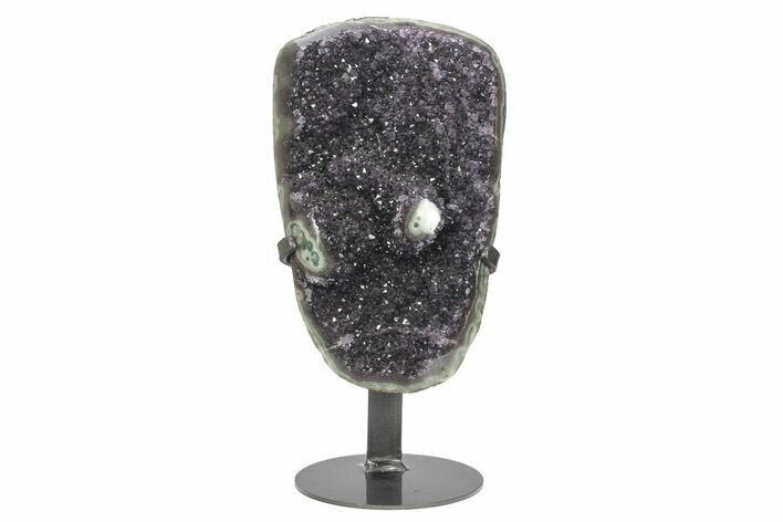 Sparkly Amethyst Geode With Metal Stand #233910